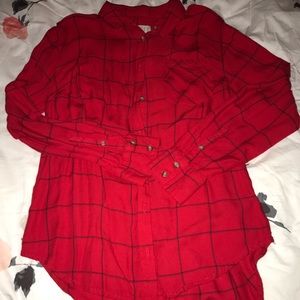 Red and black button down NEVER WORN